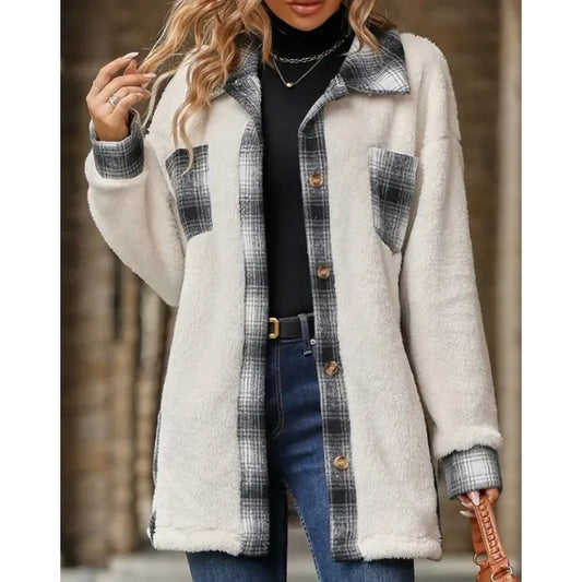 SoftLuxe™ Plus Size Fuzzy Knit Top – Elegant Winter Essential